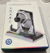 Horizontal Stand with Cooling Fan Controller Charger Station Dock for PS5