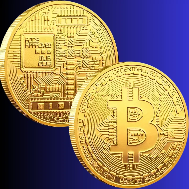 Bitcoin Münze Gold (im 3er Pack) Krypto Coin Deko Geschenk mit Schutzkapsel BTC - Bild 2 von 4