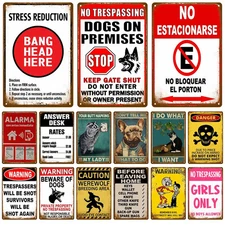 Retro Wall Art Tin Metal Signs Interior Outdoor Aesthetic Room Vintage Home Deco