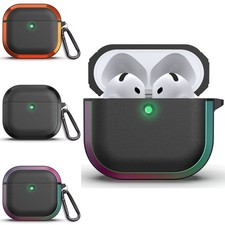 For Apple AirPods 4/Pro 3/Pro/Pro 2 Aluminum Frame Case Cover with Keychain Clip
