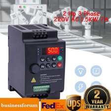 2 HP 3 Phase Motor Variable Frequency Drive VFD Speed Controller 220VAC 1.5KW 7A