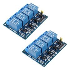 2pcs 4 Channel DC 12V Relay Module with Optocoupler Low Level 12V-Blue Board