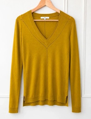 Next Lime Green Fine Knit V Neck Jumper Size 6 Lightweight Soft Knit Top