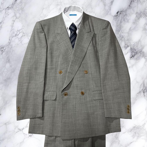Authentic Paul Smith Gray Double-Breasted Suit Set Classic Men's Formal Wear - Picture 21 of 24