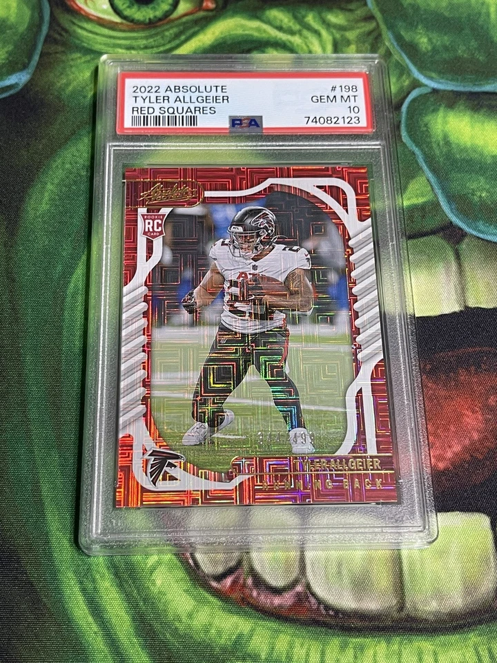 2022 Panini Absolute Tyler Allgeier RC #198 Red Squares  /499 PSA 10 GEM - POP 1 - Image 3 of 4