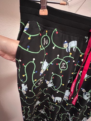 Life Is Good Women's Snuggle Up Sle Chillin Sloth Pajama Bottom Cotton Size M - Picture 6 of 14