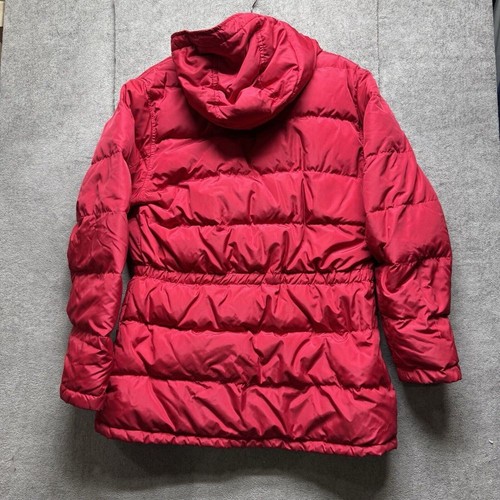 Gap Jacket Womens Medium Red Down Filled Parka Hooded Coat Winter Puffer Classic - Picture 9 of 10