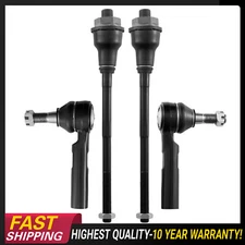 4 PCS 2WD 4WD Front Inner and Outer Tie Rod End Set For Chevy Silverado GMC