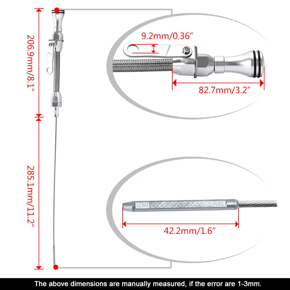 Varilla de medición de aceite flexible universal para Chevrolet SBC 265/283/327/350 1955-1979 Foto 3 de 4