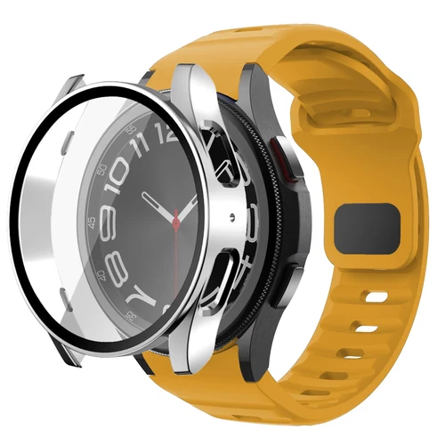 Band + Case Cover For Samsung Galaxy Watch 7/6/5/4/FE 40/44mm Silicone Strap - Picture 17 of 30