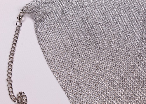 Vintage Y2K Chainmail Cropped Chrystal Sexy Top Size OS - Picture 3 of 9