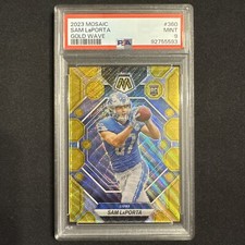 Sam Laporta 2023 Panini Mosaic Gold Wave Prizm Rookie  /17 SSP