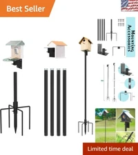 Heavy-Duty 80-Inch Bird Feeder Support Post with 5 Prongs for Outdoor Decor