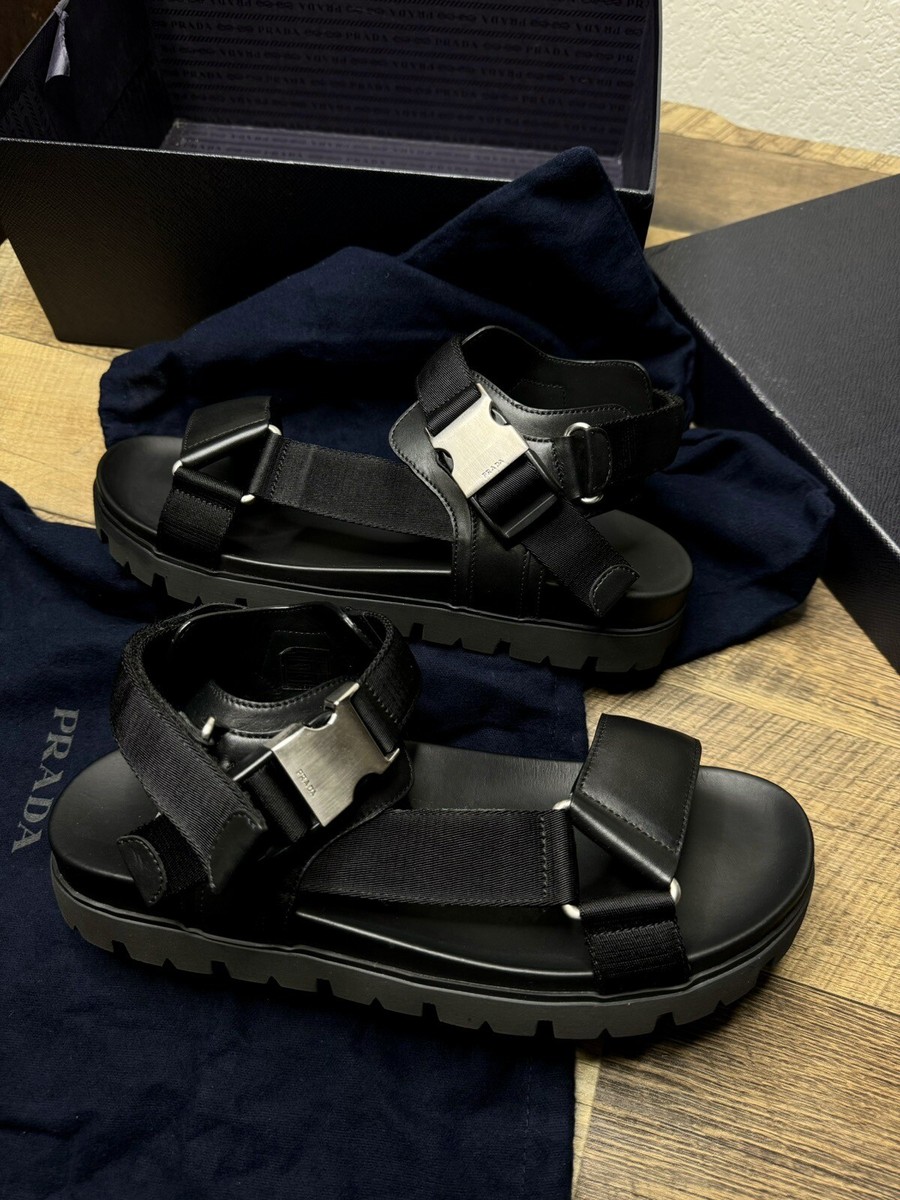 Prada Black leather Strap silver Buckle And Nylon Tape Prada Black leather Strap silver Buckle And Nylon Tape