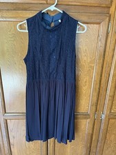Xhilaration Lace Navy Blue Knee Length Dress women’s Size Large