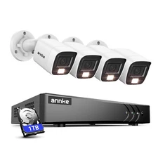 ANNKE 1080P Color Night Vision CCTV Security Camera System 8CH 5MP DVR 1TB IP67