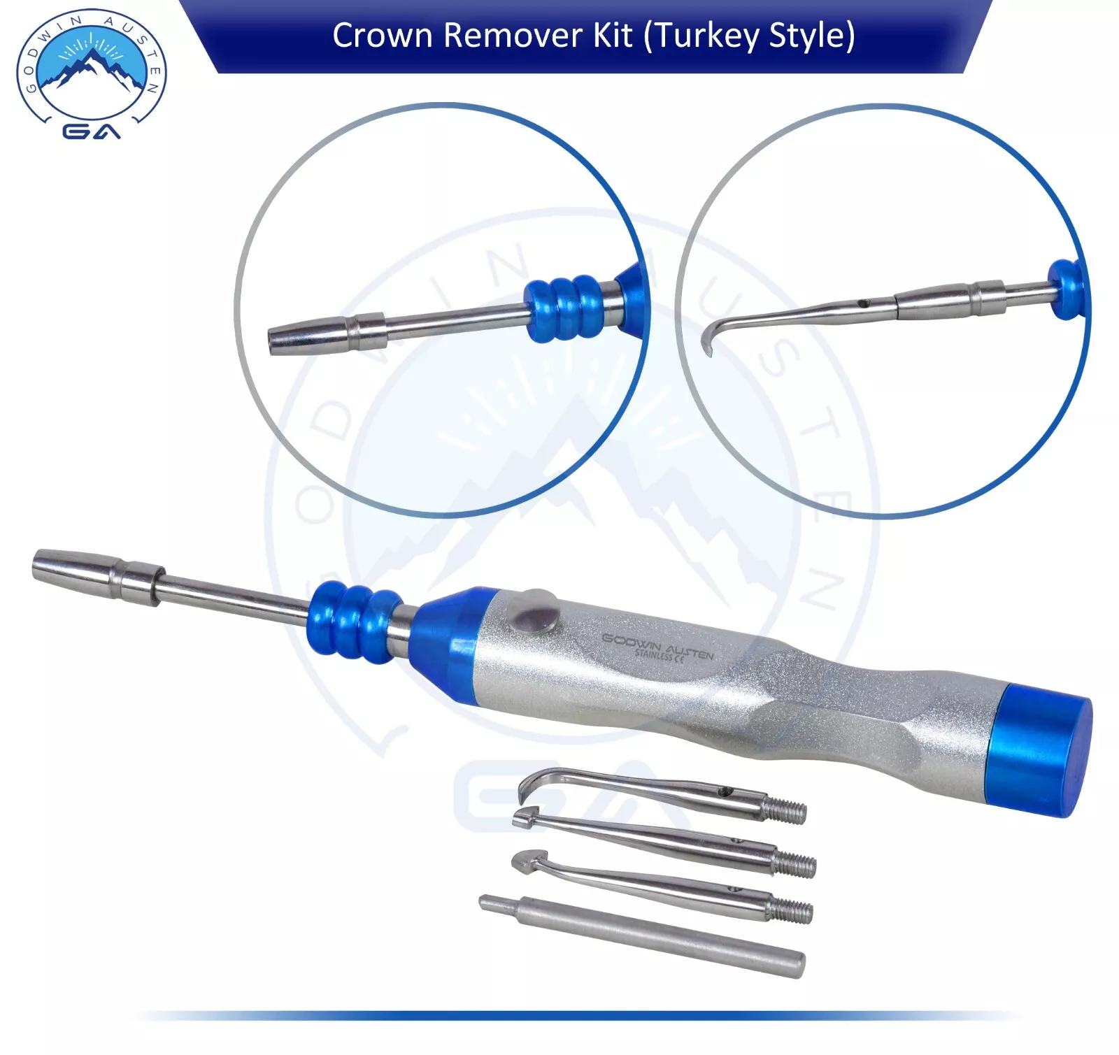 NEW Dental Surgical Instruments Crown Remover Gun Turkey Pattern Tools Set