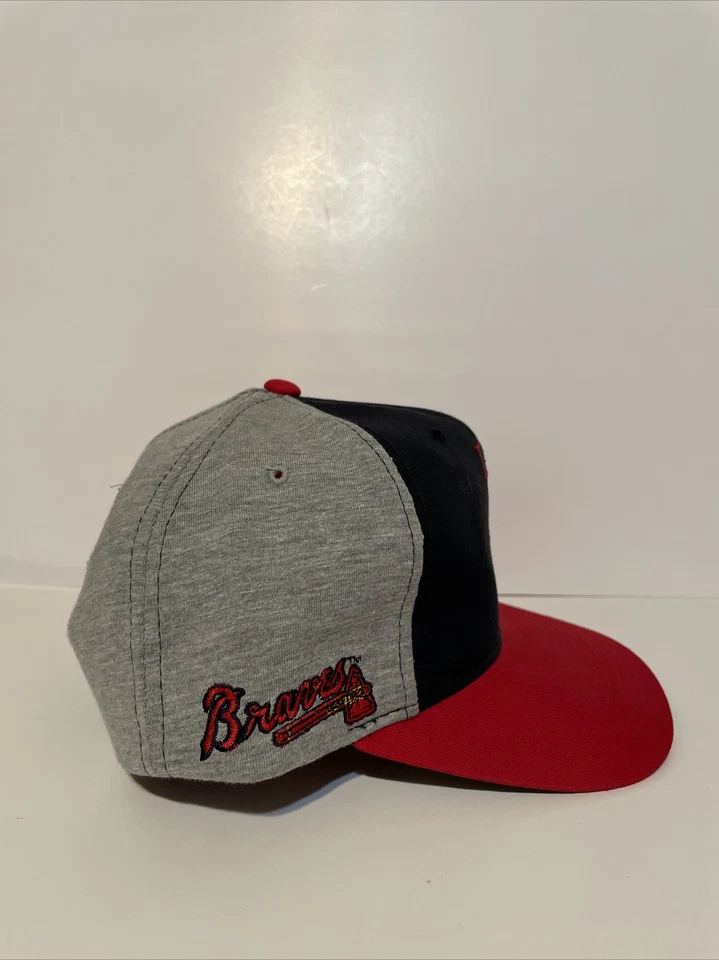 NEW Vintage 90’s STARTER Atlanta Braves Snapback Hat Embroidered MLB - Image 3 of 4