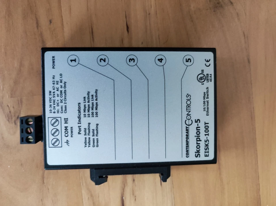 CONTEMPORARY CONTROLS SKORPION-5 ETHERNET SWITCH EISK5-100T -used - Bild 3 von 3
