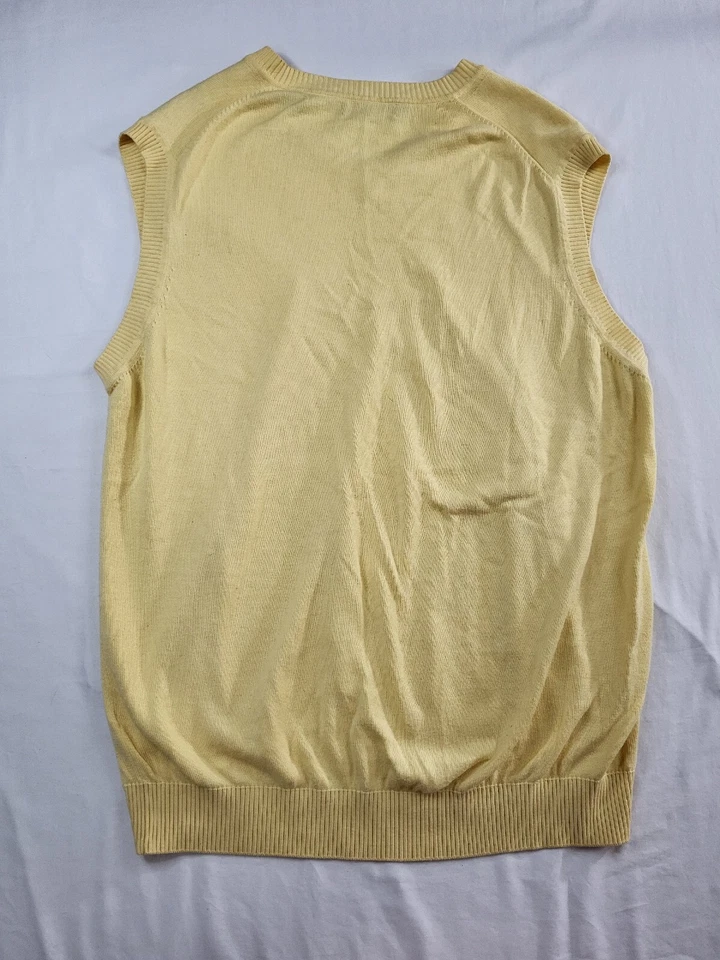 Chaleco Bobby Jones Players Para Hombre Talla Grande L Algodón Pima Peruano Amarillo Golf Foto 2 de 4