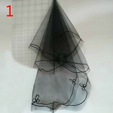 Cathedral Schleier Spitze Tüll Netz Gothic Organza Kostüm Hochzeit Lolita Black