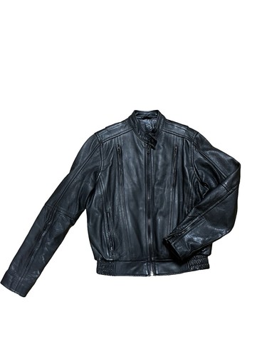 Rare Beautiful Vintage Nate's Custom Leather Police Jacket Size M