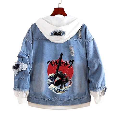 Berserk Guts Casca Spring Denim Jacket Hoodies Coat Sweatshirts Jeans Outwear - Bild 24 von 45