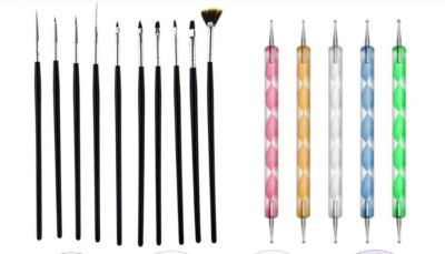 15-TEILIGES NAIL ART DOT PEN PINSEL SET LINER POLY GEL KÜNSTLER KIT FÜR MANIKÜRE LACK