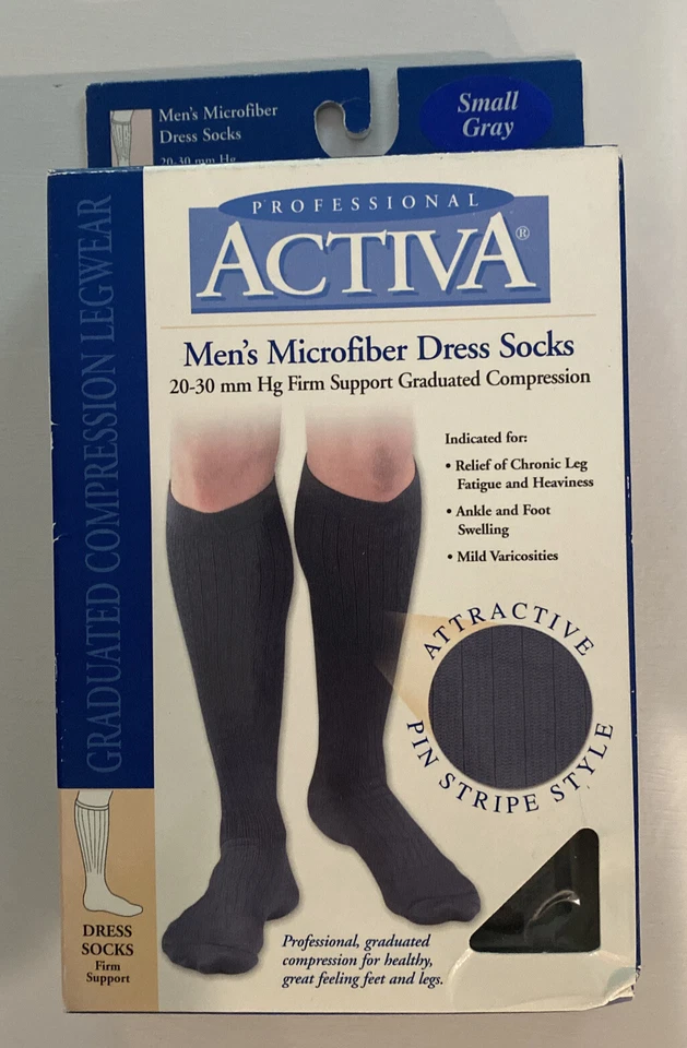 Calcetines de vestir Activa H3403 para hombre de microfibra firmes hasta la rodilla-negros pequeños 20-30 mmHg Foto 3 de 4
