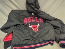 Vintage Starter Chicago Bulls Button Up Jacket Size M 80s 90s Vtg NBA Bomber