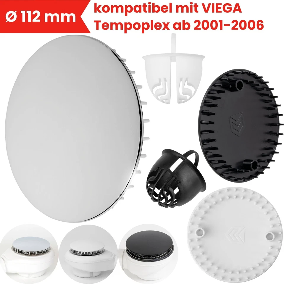YOUR DAY MATE Duschablauf Abdeckung 112mm kompatibel mit Viega Tempoplex Kappe Dusche Abfluss