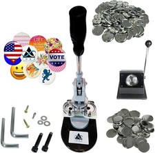 Button Making Machine 32mm 1  inch Kit, 1000 Pin Badges, Punch Press, Free Parrt