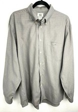 Vintage Lacoste Button Down Shirt Cotton Gray Glen Plaid Size 44 Made in France