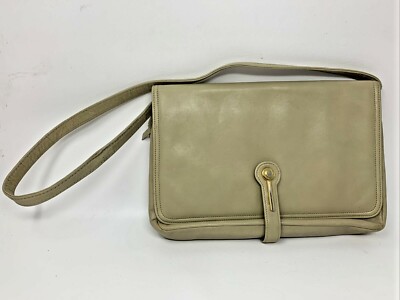 Leather Ruth Saltz Handbag Purse Tan Removable Shoulder Strap (INV21-2640)