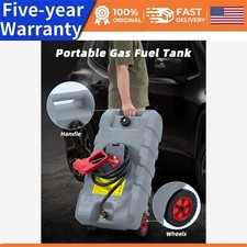    15 Gallon Fuel Caddy Portable Gas Tank with Fluid Transfer Siphon Pump 10-Foot