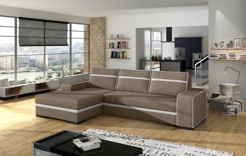 Schlafsofa Eck Sofa Couch Polster Eck Garnitur Schlaffunktion Bettfunktion Neu - Bild 5 von 12