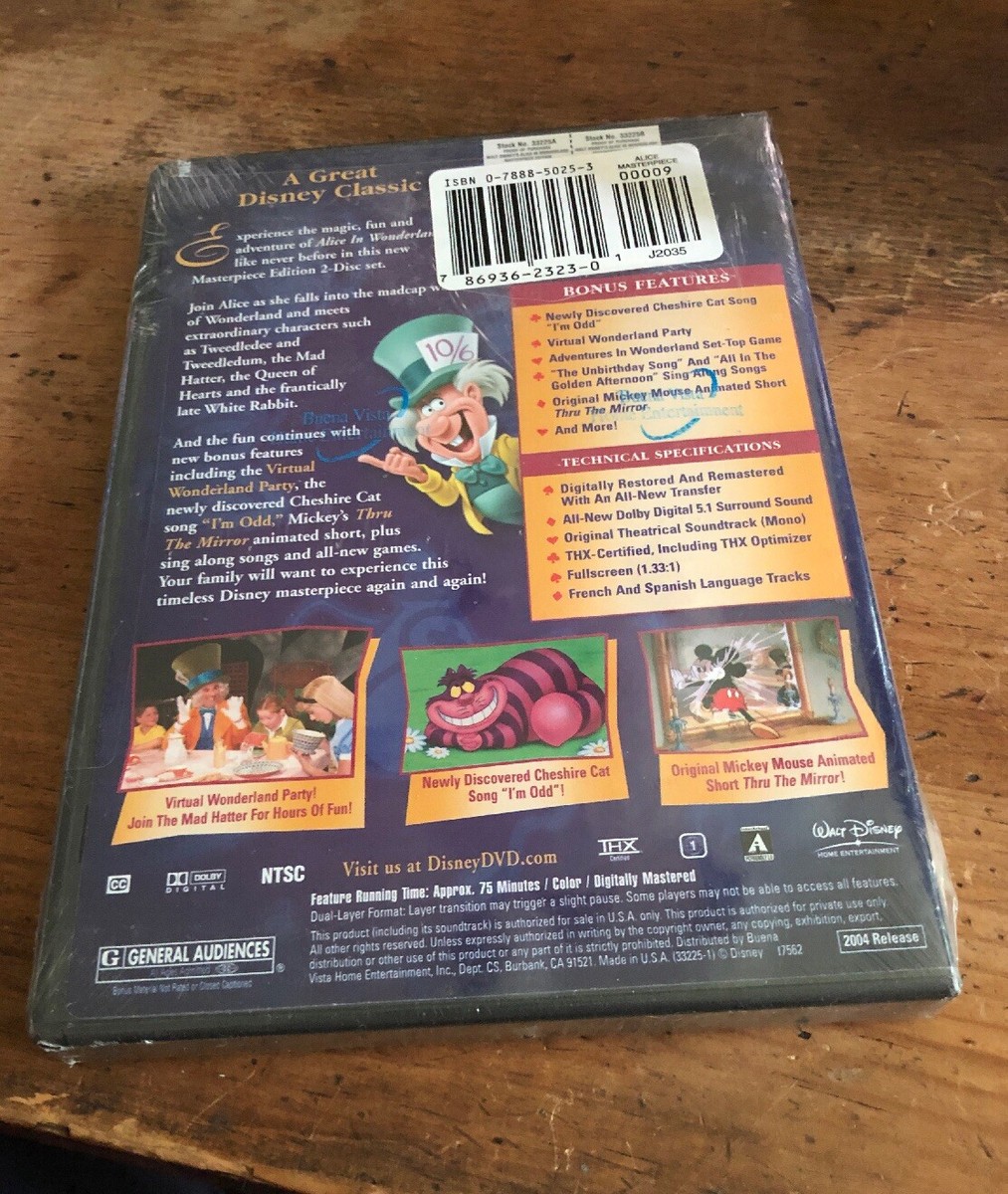 Walt Disney's ALICE IN WONDERLAND Masterpiece Edition DVD