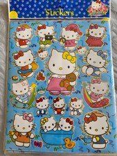 Cute 10 Sheets of Hello Kitty Stickers 8" X 10" Sheet Blue