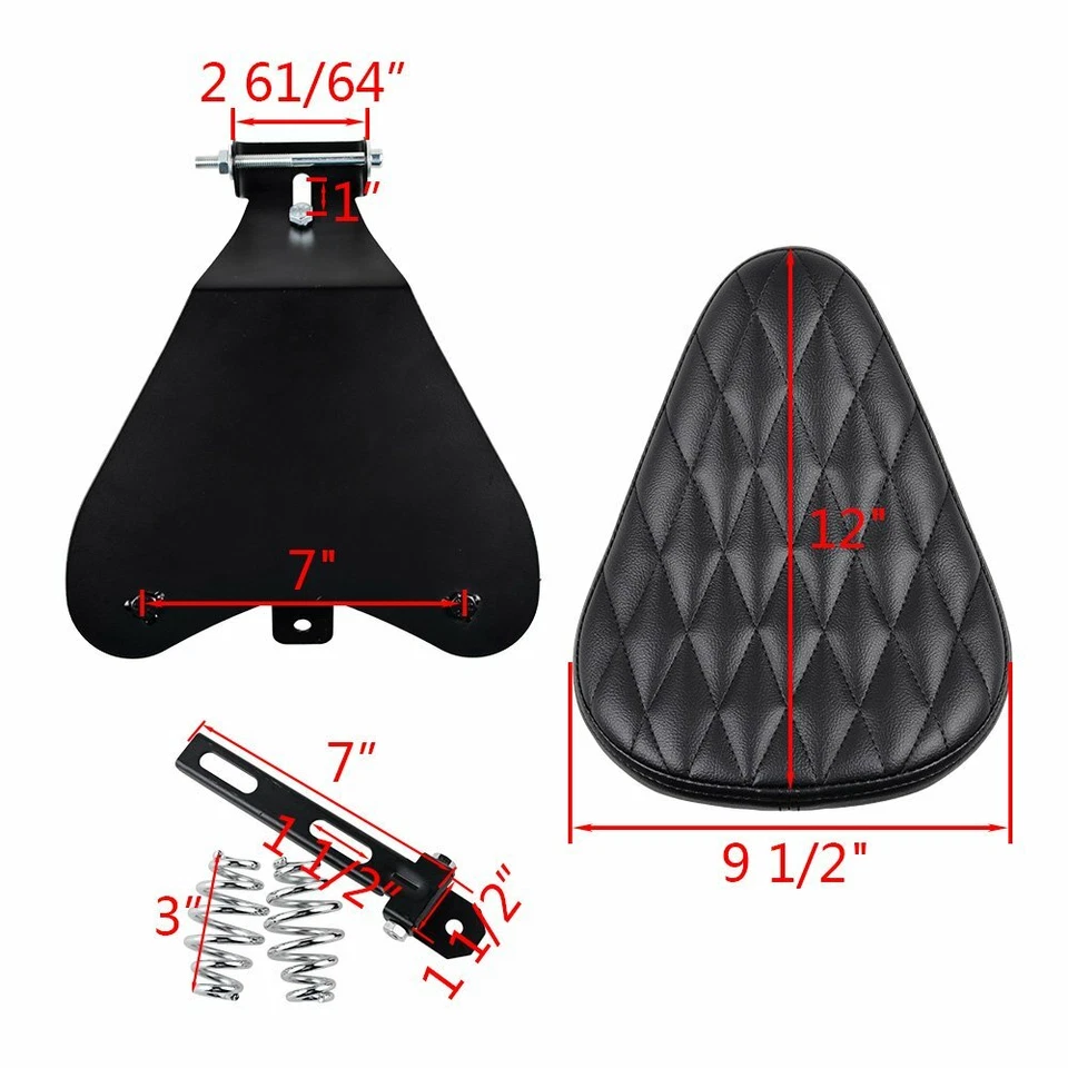 Chopper Bobber Seat Solo Springs Base Cushion Black For Honda Shadow 750 1100 Foto 3 de 4