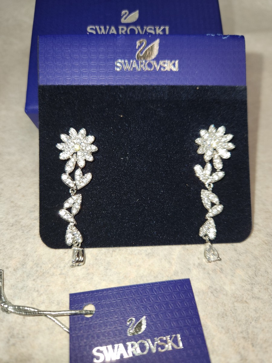 Authentic Swarovski Eternal Flower earrings Flower, Yellow, Mixed