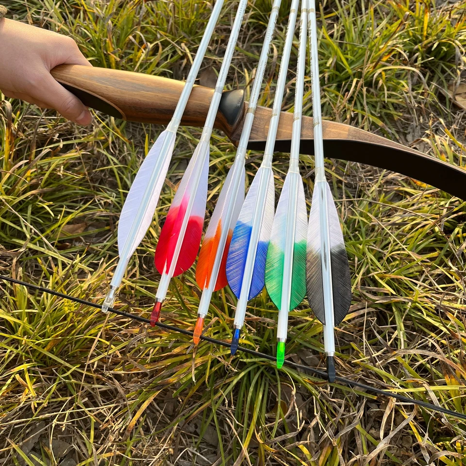 6/12 X 32'' Archery Pure Carbon Arrow 5'' Feather SP400-800 Bow Hunting Shooting - Image 2 of 4