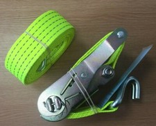 5t (5000kg) 50mm Hi Vis Ratchet Straps (ratchet handle & tail) Heavy Duty 4m x2