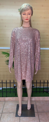 Women's ASOS Over Sized Lose Fit Size Uk 8 Rose Gold Dress. | eBay UK