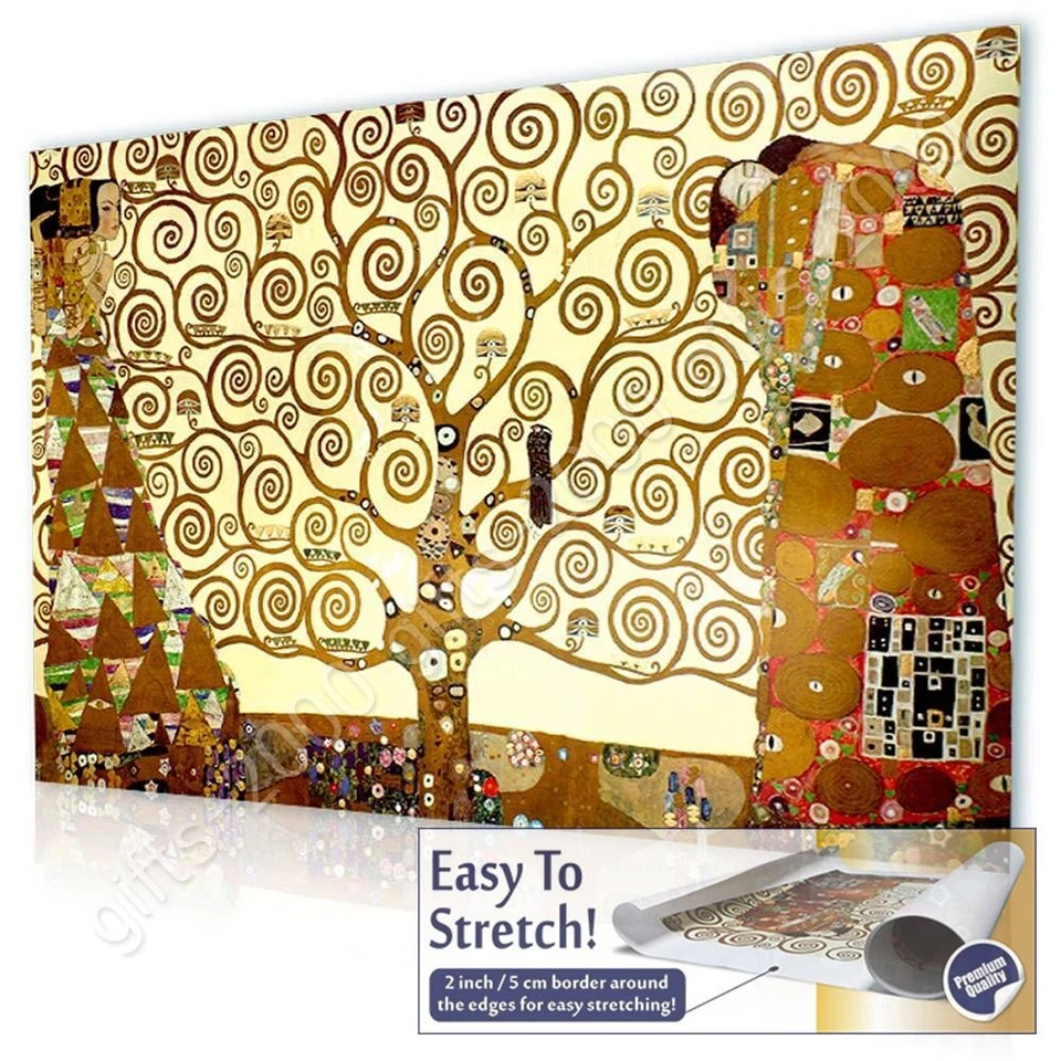 Tree Of Life Yellow by Gustav Klimt | Canvas (Rolled) | Wall art giclee HD - Image 2 of 4