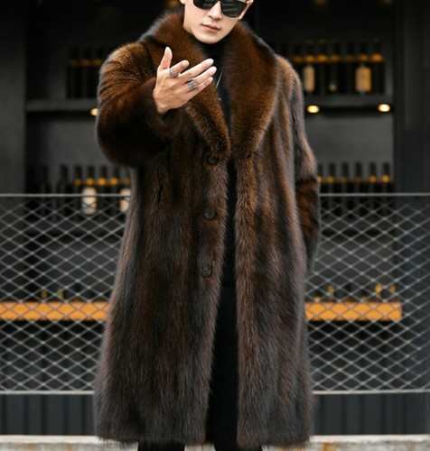 Thicken Mens Faux Mink Fur Warm Winter 