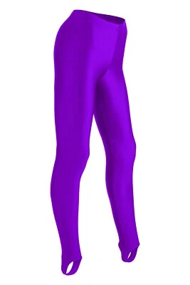 Damen Leggings mit Steg Lila Voltigierhose elastisch shiny stretch Sporthose - Bild 1 von 2