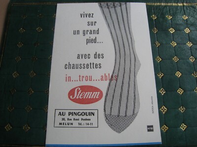 Buvard vintage chaussettes STEMM Très Bon état collection magasin