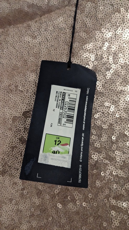 *New* Womens Size 12 Gold Sequinned M&S Skirt eBay