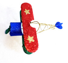PIER ONE GLITTERED PLANE ORNAMENT