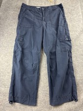 Womens Anthropologie Pilcro Ventura Cargo Pants Size 32 Navy Cotton Convertible